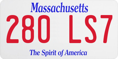 MA license plate 280LS7