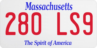 MA license plate 280LS9