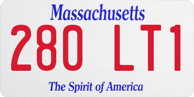 MA license plate 280LT1