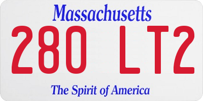 MA license plate 280LT2