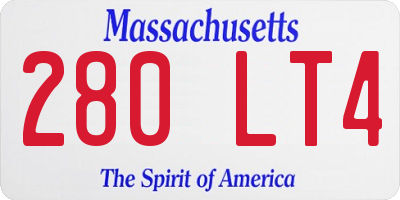 MA license plate 280LT4