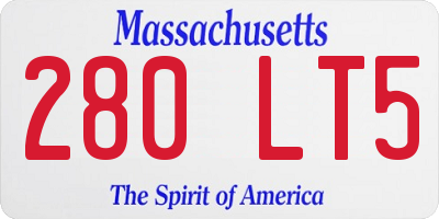 MA license plate 280LT5