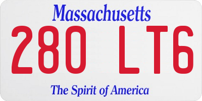 MA license plate 280LT6