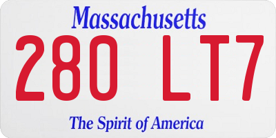 MA license plate 280LT7