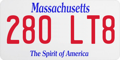 MA license plate 280LT8