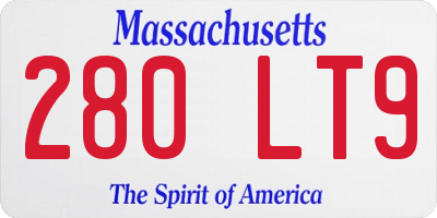 MA license plate 280LT9