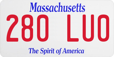 MA license plate 280LU0