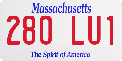 MA license plate 280LU1