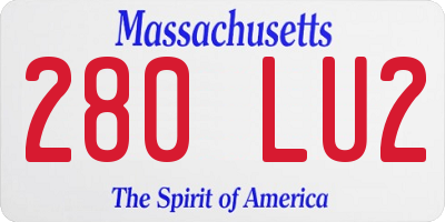 MA license plate 280LU2