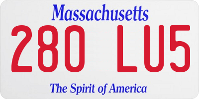 MA license plate 280LU5