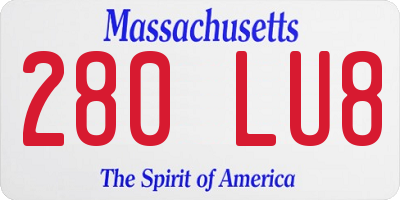 MA license plate 280LU8