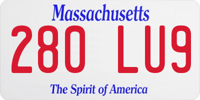 MA license plate 280LU9