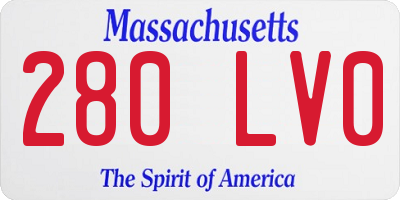 MA license plate 280LV0