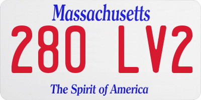 MA license plate 280LV2
