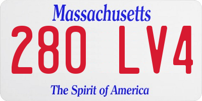 MA license plate 280LV4