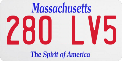 MA license plate 280LV5