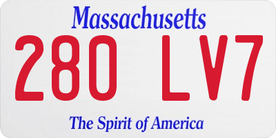 MA license plate 280LV7