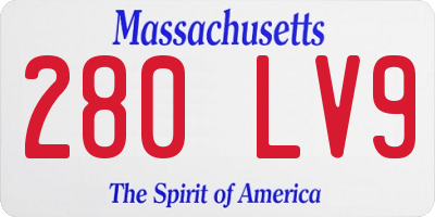 MA license plate 280LV9