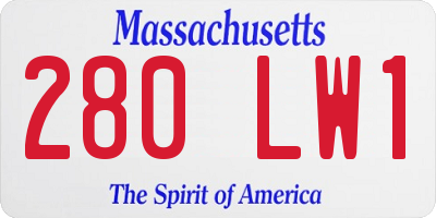MA license plate 280LW1