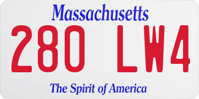 MA license plate 280LW4
