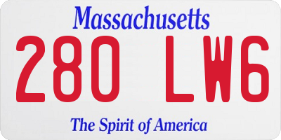 MA license plate 280LW6