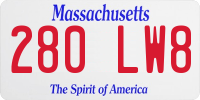 MA license plate 280LW8