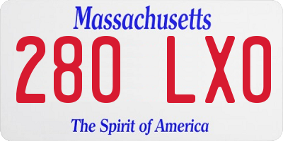 MA license plate 280LX0
