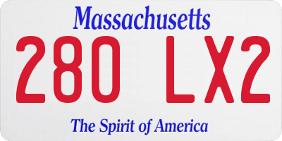 MA license plate 280LX2