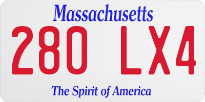 MA license plate 280LX4