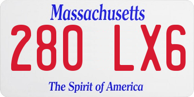 MA license plate 280LX6