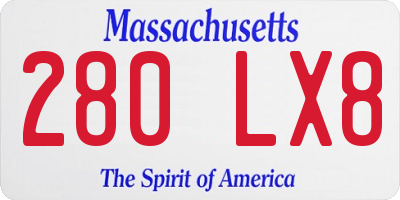 MA license plate 280LX8