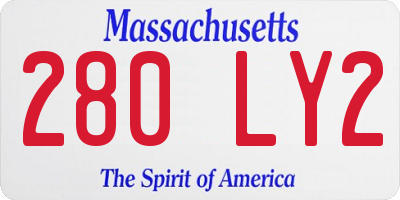 MA license plate 280LY2