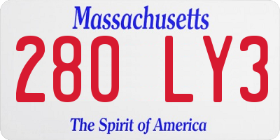 MA license plate 280LY3