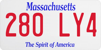 MA license plate 280LY4