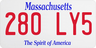 MA license plate 280LY5