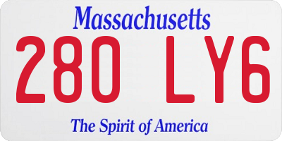 MA license plate 280LY6
