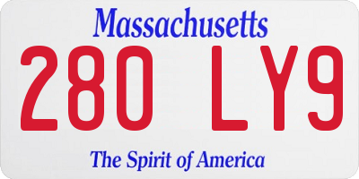 MA license plate 280LY9