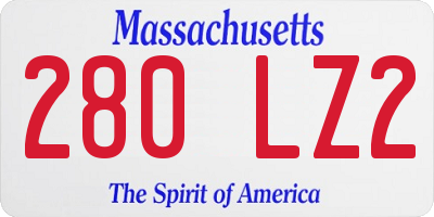 MA license plate 280LZ2