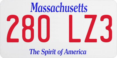 MA license plate 280LZ3