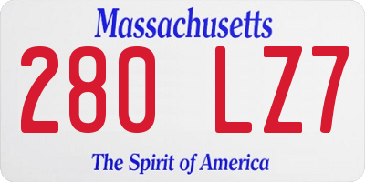 MA license plate 280LZ7