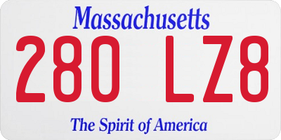 MA license plate 280LZ8