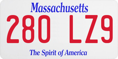 MA license plate 280LZ9