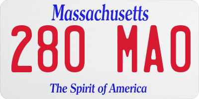 MA license plate 280MA0