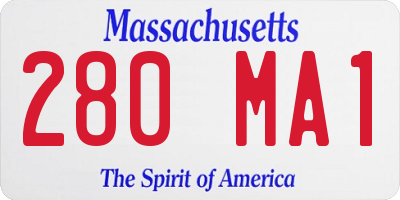 MA license plate 280MA1