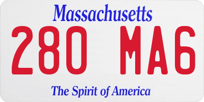 MA license plate 280MA6