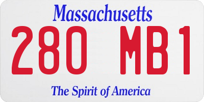 MA license plate 280MB1