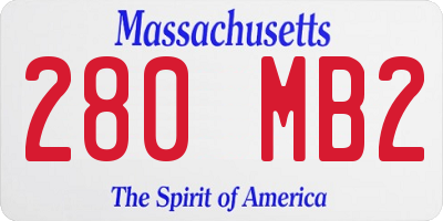 MA license plate 280MB2