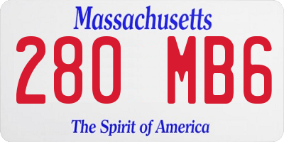 MA license plate 280MB6