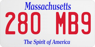 MA license plate 280MB9