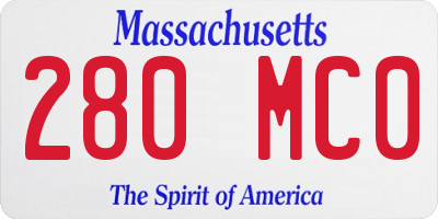 MA license plate 280MC0